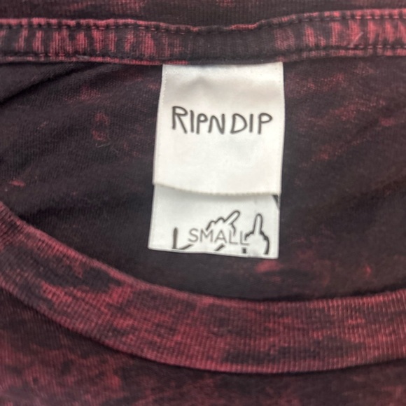 Rare Ripndip Burgundy Long Sleeve Tee with Cat Pocket - Picture 4 of 6